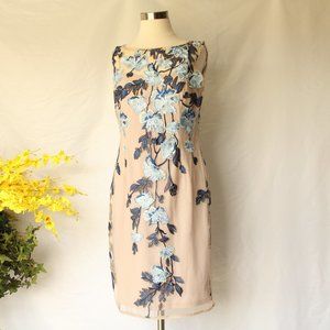 Adrianna Papell Floral Embroidered Sheath Dress